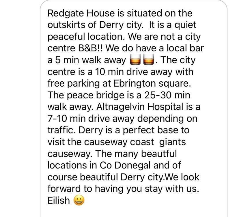 Redgate House Bed & Breakfast 런던데리 외부 사진
